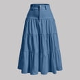 thumbnail image 4 of Women's Long Skirts Flowy High Waist A Line Skirts Summer Pleated Loose Causal Skirts, XL, 4 of 5