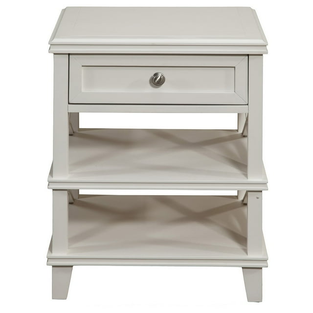 homeroots bed & bath 399262 Blanc 1 Tiroir avec Étagères Table de Chevet