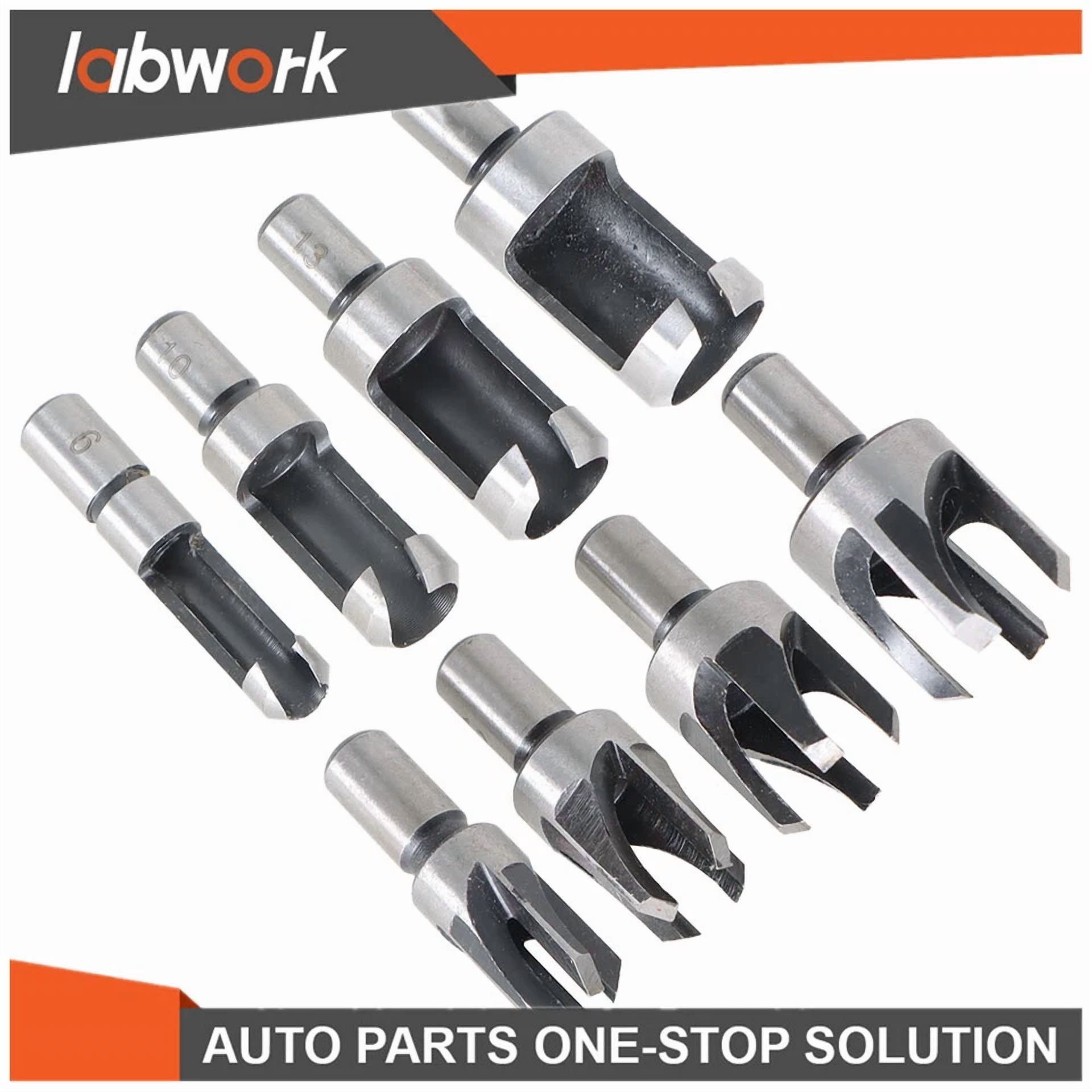 Labwork Carbon Steel Wood Plug Hole Cutter Dowel Maker Shank Drill Bit Set 8 Pcs