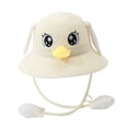 thumbnail image 3 of Sombrero ligero con orejas móviles para niños, ideal para playa, fiestas y primavera. Blanco lechoso, 3 of 9