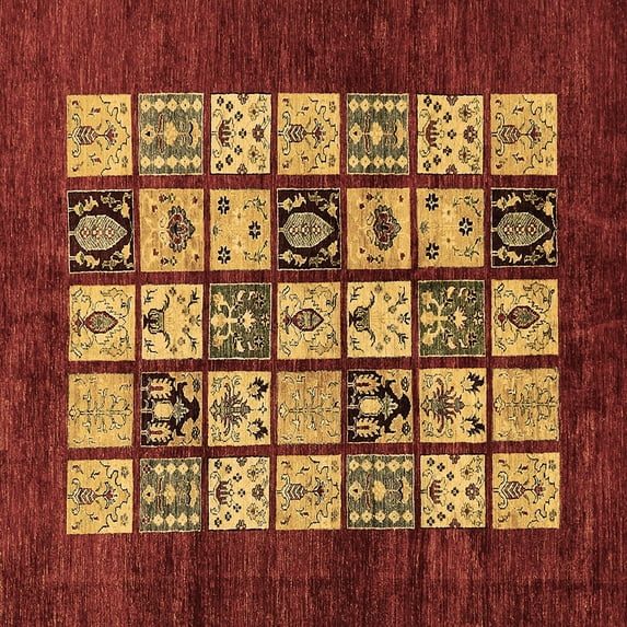 Ahgly Company Indoor Square Abstract Brown Modern Area Rugs, 4' Square