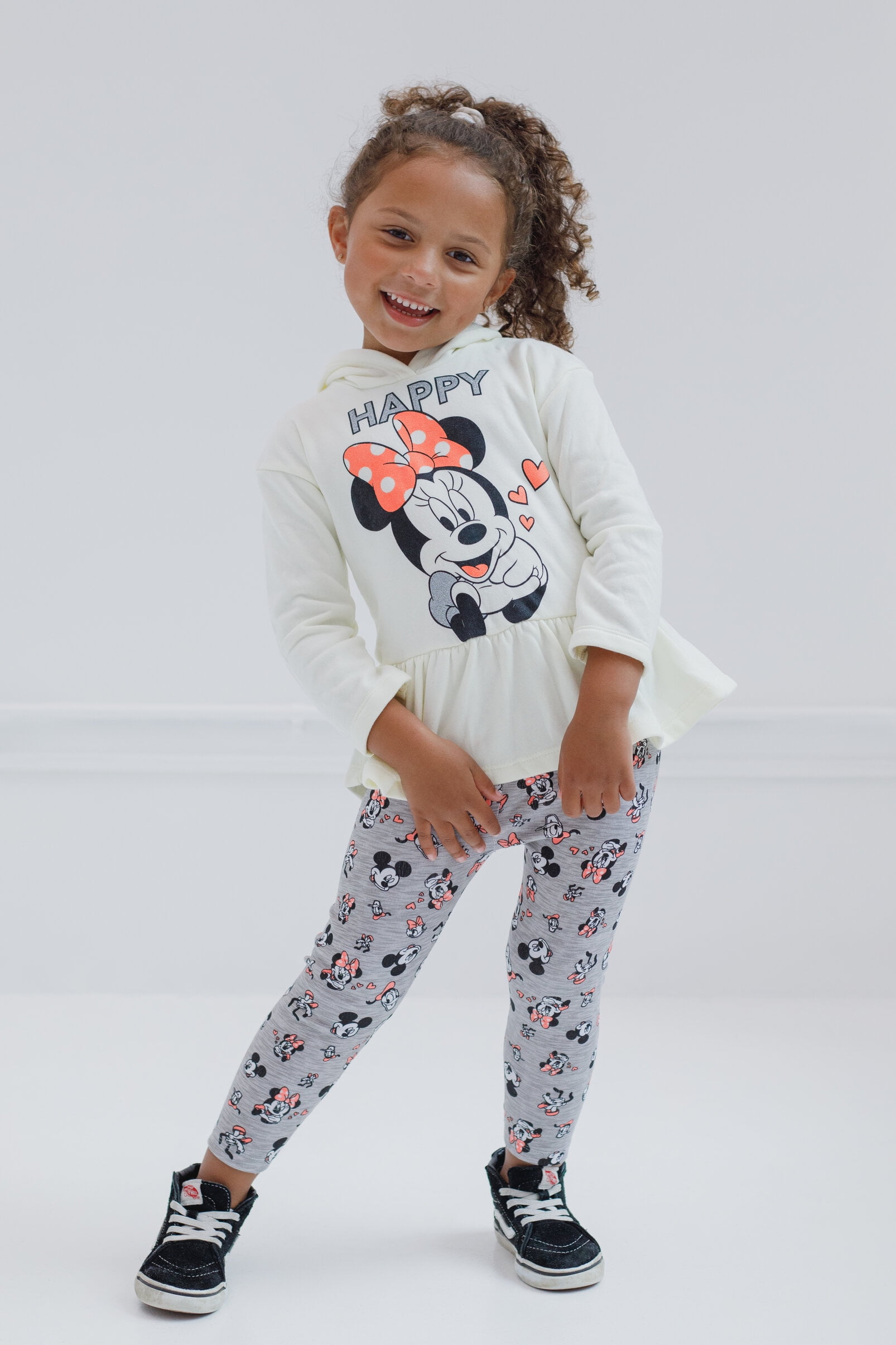 Disney Minnie Mouse Infant Baby Girls Pullover Fleece Hoodie and Leggings Outfit Set Infant to Big Kid
