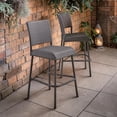 thumbnail image 2 of GZXS Weather-Resistant Wicker Barstools Set of 2, PE Rattan Patio Bar Chairs with Curved Seat and Footrest, 29" Bar Height Stools for Backyard, Balcony or Poolside, Gray, 2 of 9