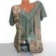 thumbnail image 2 of Blusas de Manga Corta para las Mujeres con Cuello en V Impreso Suéter Casual Top, Blusas para las Mujeres Casual, 2 of 4