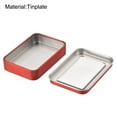 thumbnail image 3 of Uxcell Metal Tin Box, 3.43" x 2.36" x 0.71" Tinplate Storage Containers with Clear Lids, Red, 3 of 5
