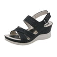 thumbnail image 2 of Leozcaa Sandales de Marche pour Femmes Légères Semelle Douce Compensée Basse Confort Intérieur Extérieur Chaussures Plates Décontractées, 2 of 7