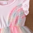 thumbnail image 4 of TAIAOJING Toddler Girls Fly Sleeve Holiday Princess Dress A-Line Solid Color O-Neck Dance Party Princess Dresses Beach Casual Birthday Boho Sundress Birthday 3-4Y, 4 of 6