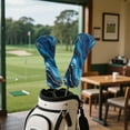 thumbnail image 4 of Yuyamidu Blue Marble Print Golf Club Head Covers Waterproof PU Leather Golf Head Covers for Club Protective, Golf Accessory Gifts for Women Men, 4 of 7