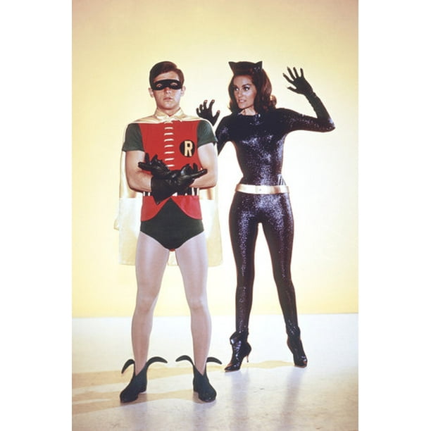 Lee Meriwether in Batman Burt Ward as robin and Catwoman in costume 24x36  Poster 