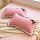 thumbnail image 4 of CaiYueKe Lace Ruffled Pillowcases Set of 2 - Brushed Soft Decorative Bow Rose Print Pillow Covers for Bedroom Sofa Couch, Elegant Pillow Shams for Home Decor, 4 of 7