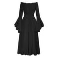 Halloween Dress Up 2024 Gothic Style Retro One Shoulder Bell Sleeves
