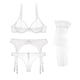 thumbnail image 2 of Vars Ultra-thin Transparent Yarn Linrie Set Bras+garters+thongs+ings 4 Pcs For Women, 2 of 3