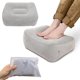 thumbnail image 1 of Almohada inflable para reposapiés de viaje, almohada flocada suave, cojín relajante para vuelos, pierna hacia arriba con bomba de aire para oficina (gris, 1 unidad), 1 of 5