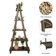 thumbnail image 6 of Fionafurn 5-Tier 51'' Ladder Shelf Bookshelf Bookcase Storage Display Plant Leaning Shelf Brown, 6 of 10