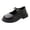 Black, variant on Otqutp Mary Jane Shoes for Girls Leather Buckle Strap Flats with Chunky Sole Toddler Kids Non-Slip Casual Dress Shoes