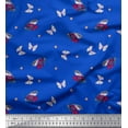 thumbnail image 1 of Soimoi Blue Cotton Voile Fabric Dot & Colorful Butterfly Printed Craft Fabric by the Yard 56 Inch Wide, 1 of 3