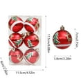 thumbnail image 3 of LanSuare 6Pcs Christmas Ball Ornaments, 2.3" Glittering Painted Christmas Plastic Balls, Shatterproof Hanging Ball Ornaments for Xmas Trees, Holiday Scene Decoration(Multicolor), 3 of 7