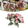 thumbnail image 2 of 2 Pcs Rose Artificial Flowers Fake Flowers Bouquet 15 Heads Silk Faux Floral Bundles with Stem for Home Bridal Wedding Arrangements Table Centerpieces Party Decor (Light Pink), 2 of 5