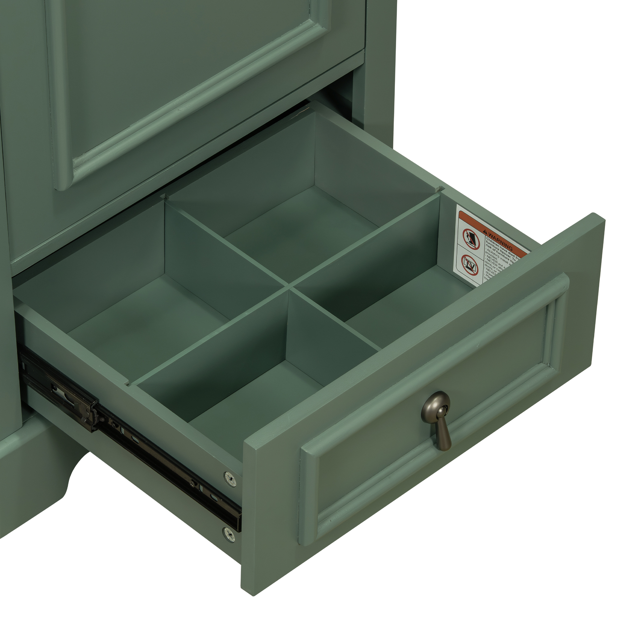 MODERNLUXE 20" Bathroom Vanity with Ceramic Sink Combo,Solid Wood Bathroom Storage Cabinet with Compartment Drawer and Adjustable U-Shaped Shelf, Soft-Close Door with Organizer for Small Space,Green
