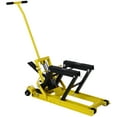 thumbnail image 3 of Hydraulic Motorcycle Lift Jack, 1500 LBS Capacity ATV Scissor Lift Jack, Portable Motorcycle Lift Table with 4 Wheels, Hydraulic Foot-Operated Hoist Stand with tie down yellow, 3 of 18