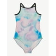 thumbnail image 5 of Justice Strappy Back Sports Bra for Teens with Butterfly Cloud Dye Print, Sizes XS-XL, 5 of 6