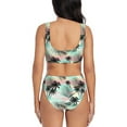thumbnail image 3 of Daiia Tropical Summer Palm Women's Bikini Set Two Piece Swimsuit High Waisted Bikini Adjustable Straps Bikini Perfect for Beach, Pool, and Summer Vacation-Small, 3 of 9