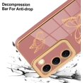 thumbnail image 2 of Samsung Galaxy S23 6.1 Inch Luxury Plating Cute Butterflies Cover with Screen Protector Fun Cute Side Pattern Soft TPU Shockproof Full Camera Lens Protection Electroplated Case - Pink, 2 of 11