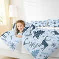 thumbnail image 4 of Manfei Christmas Reindeer Print Queen Comforter Set, Stars Xmas Tree Bedding Sets, Winter Snowflake Reversible Bedding Comforter Set, Luxury Bedroom Decor, 3 Pieces, 4 of 8