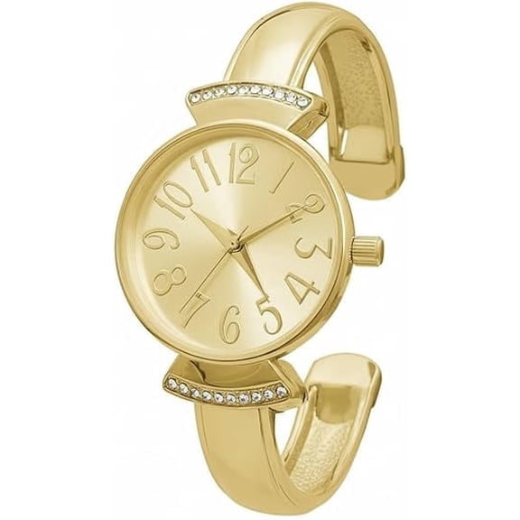 Blekon Collections Womens 29mm Case Large Numbers Narrow Cuff Bangle Watch