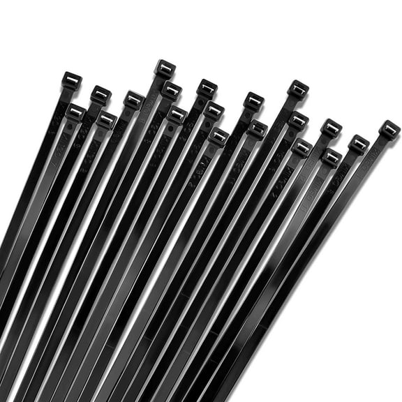Bolt Dropper 1000-Piece Set of 8 Inch Black Zip Ties - Heavy Duty, Self-Locking UV-Resistant Nylon Cable Ties for Indoor and Outdoor Use, Ideal for Organizing, Securing, and Bundling Wires and Cables