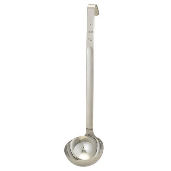 HIC Single-Piece Kitchen and Soup Ladle 18/8 Stainless Steel 12.75-Inch 4-Ounce Capacity