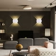 thumbnail image 2 of Lámpara de pared LED de aluminio de 6 W para interiores, foco moderno de alta y baja intensidad (blanco cálido) - Blanco, 2 of 5