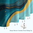 thumbnail image 6 of Blue and Gold Marble Wave Art Pattern Shower Curtain 36"x72" ,Bathroom Decorative Shower Curtains Set with 12 Hooks,Modern Waterproof Washable Shower Curtain, 6 of 6