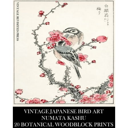 Vintage Japanese Bird Art: Numata Kashu: 20 Botanical Woodblock Prints: Ornithology Ephemera for Collage, Junk Journals,, (Paperback)