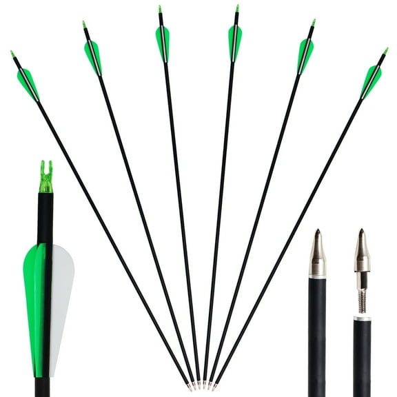 Runzkzy 6/12PCS Arrow 31.5 inch Mixed Carbon Arrow Bow Compound Bow Shooting Hunting Practice
