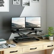 FlexiSpot Home Office Height Adjustable Standing Desk Converter Black 35" U-Shape with Keyboard Tray