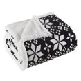 thumbnail image 4 of Lavish Home 61-00004-FB Fleece Sherpa Blanket Throw - Black, White, 4 of 4
