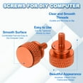 thumbnail image 4 of 20 Pcs #6-32 Knurled Thumb Screw Computer Case Threaded Hand Tighten Screws for PC Case, Orange, 4 of 7