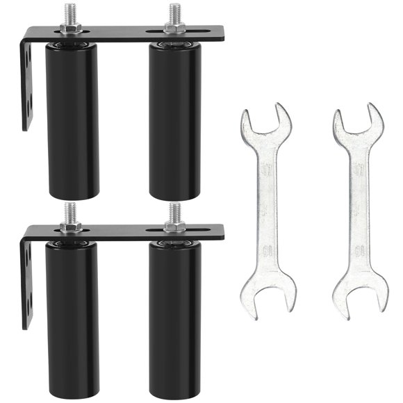 6"Gate Roller Guide,Sliding Gate Hardware with L-Sliding Gate Brackets,Sliding Gate Kit,Universal Adjustable Heavy Duty Sliding Gate Rollers,Rolling Gate Hardware Kit (2Pack)