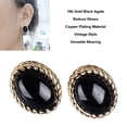 thumbnail image 3 of Pendientes De ágata Para Mujer, Pendientes De ágata Vintage Chapados En Cobre, Todo Combina Con Negro Para Citas Femeninas, 3 of 7