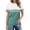 Dark Green, variant on Womens Tops T-Shirts Color Block Short Sleeve Boho Shirts