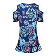 thumbnail image 5 of Uribrus Women Cold Shoulder Fashion Floral T-Shirt, 5 of 6