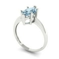 thumbnail image 2 of Solitaire Engagement Ring for Women - 1.5ct Natural Aquamarine in 14K White Gold Promise Ring, 2 of 5