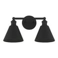 thumbnail image 3 of Trade Winds Marco 2-Light Bathroom Vanity Light in Matte Black, 3 of 5