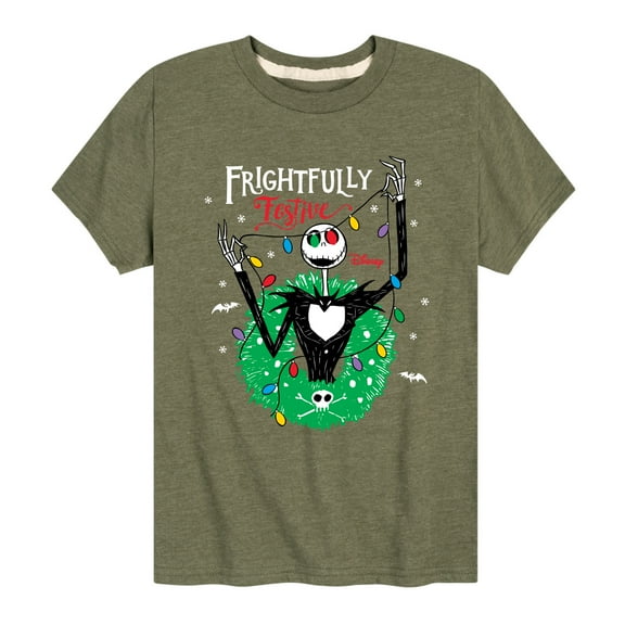 The Nightmare Before Christmas - Frightfully Festive Wreath - Toddler And Youth Short Sleeve Graphic T-Shirt