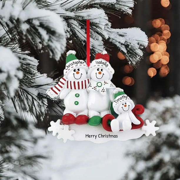 Fiudx Decoraciones navideñas para interiores Decoraciones navideñas personalizadas para el hogar Muñeco de nieve Arreglos navideños colgantes para el hogar acogedor Decoraciones navideñas familiares