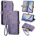 thumbnail image 1 of Funda de cuero con hebilla lateral y cremallera geométrica para Samsung Galaxy A54 5g (rosa), 1 of 5