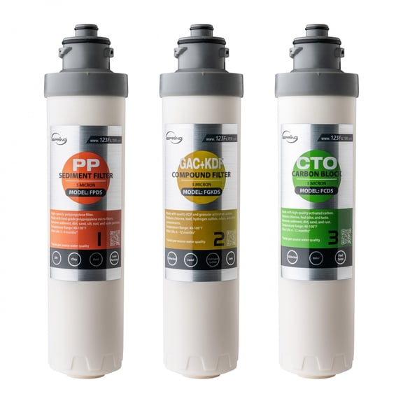 iSpring F3DS 6-Month Filter Replacement for DS4B & DS4S, Sediment Filter, Compound Filter, and Carbon Block Filter (Pack of 1)