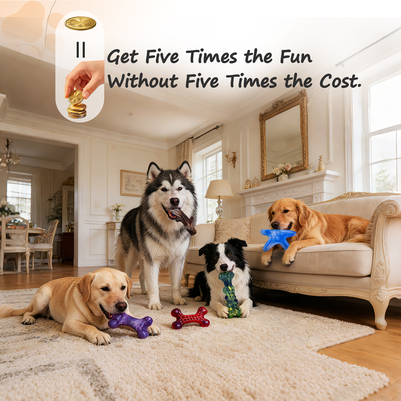 Aelflane 5-Pack Dog Toys for Aggressive Chewers photo 2