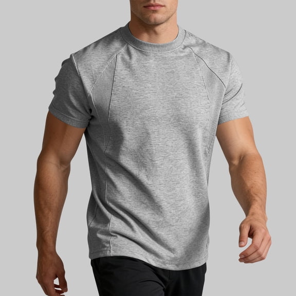 JOANKDMI Athletic Workout T-Shirts for Men Short Sleeve Quick Dry Moisture Wicking Gym Tops Lightweight Breathable Seamless Performance Shirts for Running Fitness